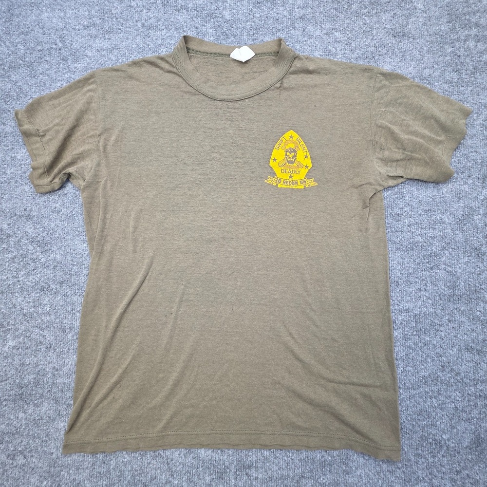 Vintage Men's Single Stitch USMC 2D Recon BN Swift Silent Deadly Skull Small